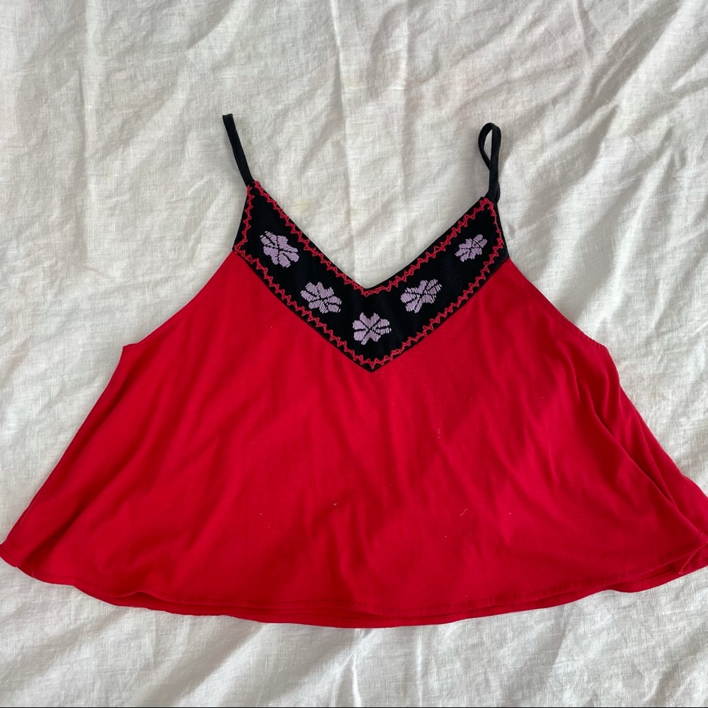 Pretty boho red crop top